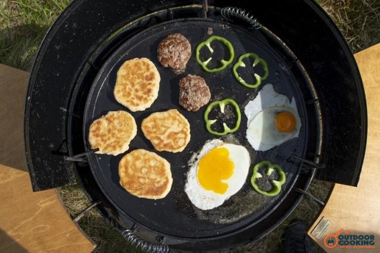 Grillpande i støbejern, vendbar 47 cm - Outdoor Cooking